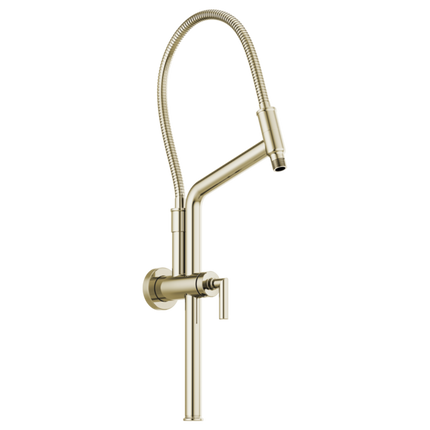 Brizo 10 7/16" Linear Round Slide Bar Shower Arm And Flange 81892-PN - Plumbing Market