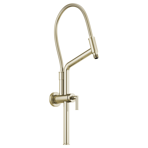Brizo 10 7/16" Linear Round Slide Bar Shower Arm And Flange 81892-PN - Plumbing Market