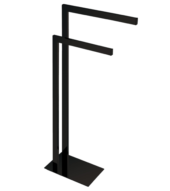 Kube Bath Aqua Piazza by KubeBath Free Standing Towel Rack - Black (8216BK)