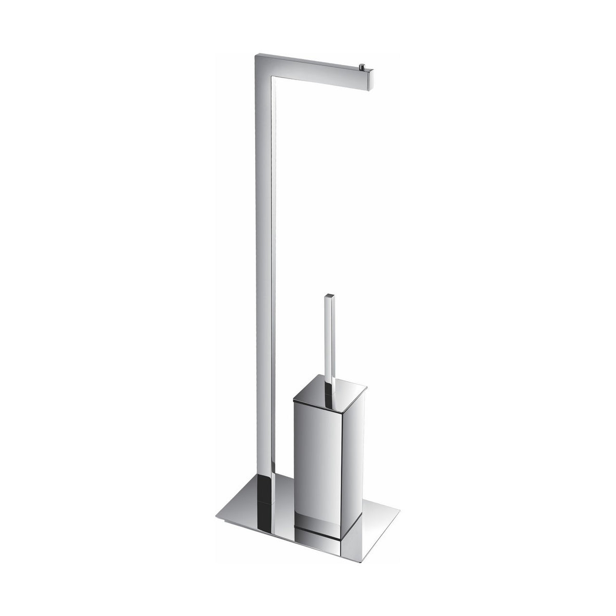 Kube Bath Aqua Piazza by KubeBath Free Standing Toilet Paper Holder With Toilet Brush - Chrome (8217)