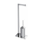 Kube Bath Aqua Piazza by KubeBath Free Standing Toilet Paper Holder With Toilet Brush - Chrome (8217)