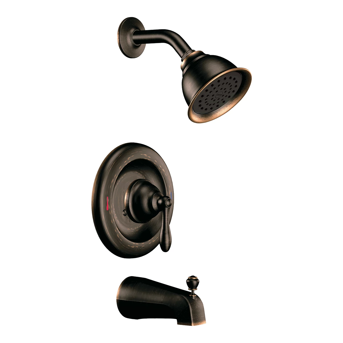 Moen Caldwell Posi-Temp Eco-Performance Tub and Shower Faucet 82496EP in Mediterranean Bronze (82496EPBRB)