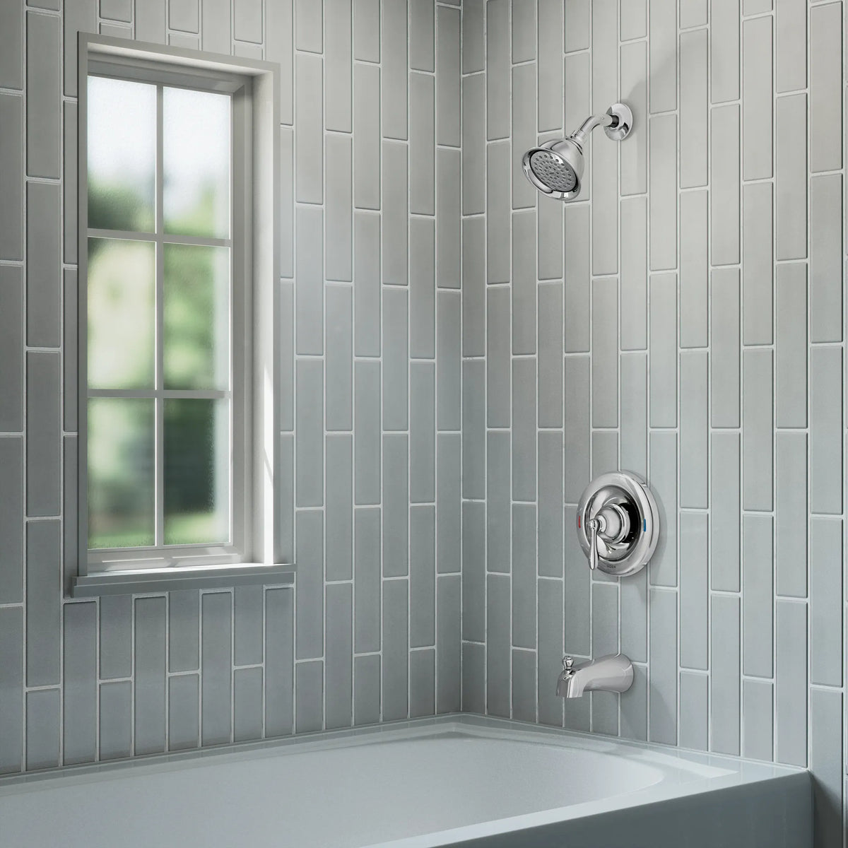 Moen Caldwell Posi-Temp Eco-Performance Tub and Shower Faucet 82496EP in Chrome (82496EP) - view 2