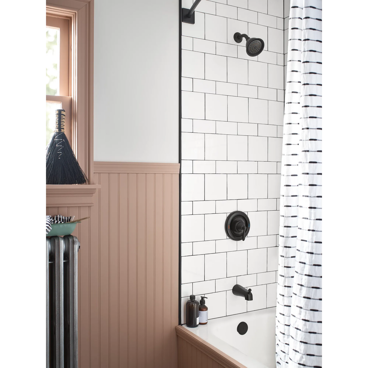 Moen Caldwell Posi-Temp Eco-Performance Tub and Shower Faucet 82496EP in Matte Black (82496EPBL) - view 5