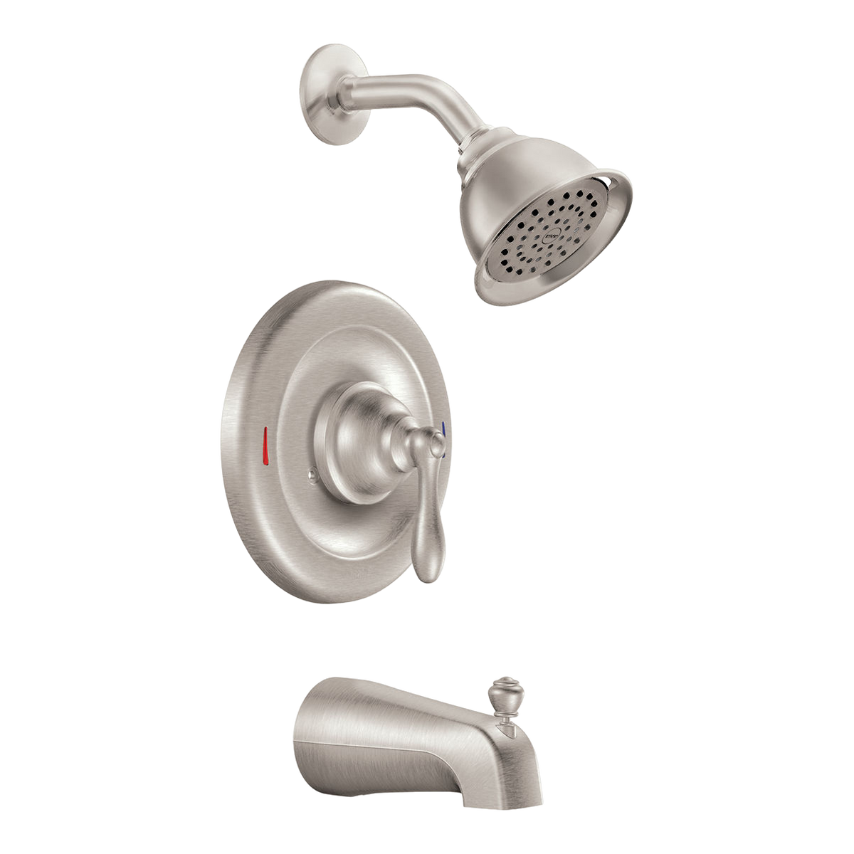 Moen Caldwell Posi-Temp Eco-Performance Tub and Shower Faucet 82496EP in Spot Resist Brushed Nickel (82496EPSRN)