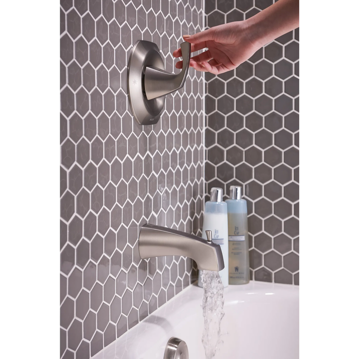 Moen Lindor Single-Handle Bathroom Faucet 82504 in Spot Resist Brushed Nickel (82504SRN) - view 4