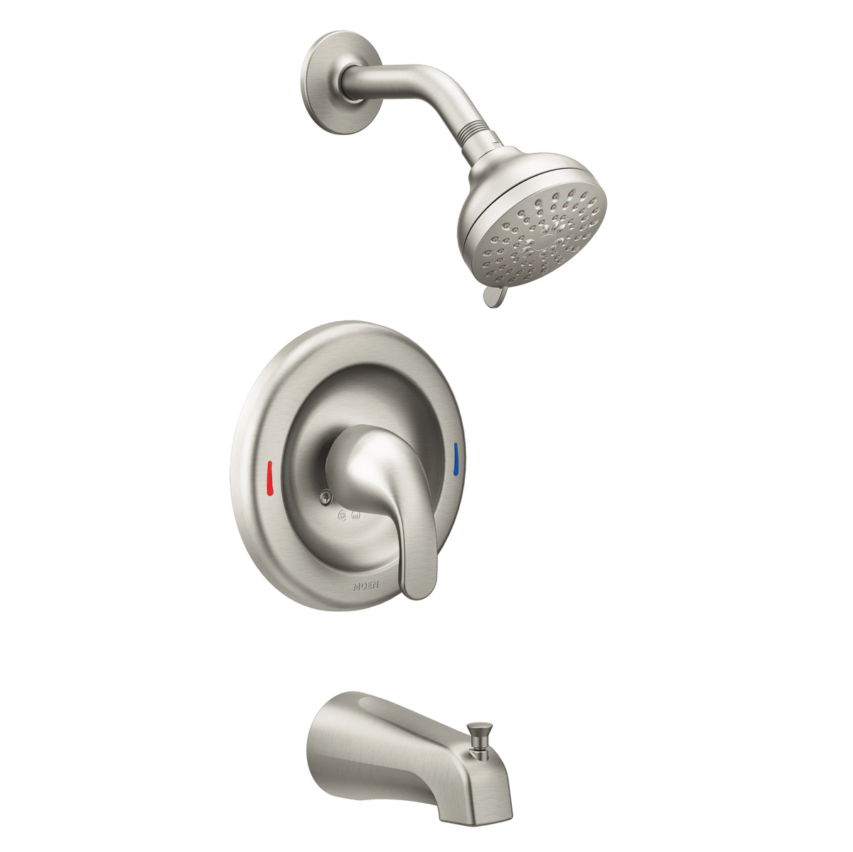 Moen Adler Posi-Temp Tub/Shower 82603 in Spot Resist Brushed Nickel (82603SRN)