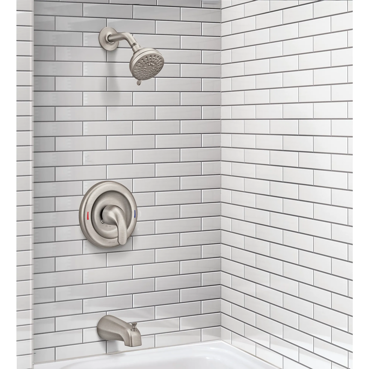 Moen Adler Posi-Temp Tub/Shower 82603 in Spot Resist Brushed Nickel (82603SRN) - view 3