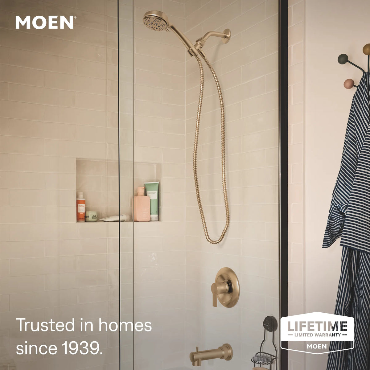 Moen Meena Posi-Temp Tub/Shower 82618 in Bronzed Gold (82618BZG) - view 2