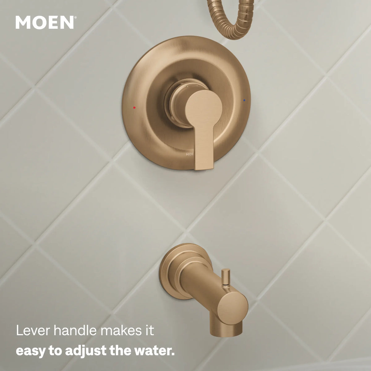 Moen Meena Posi-Temp Tub/Shower 82618 in Bronzed Gold (82618BZG) - view 4
