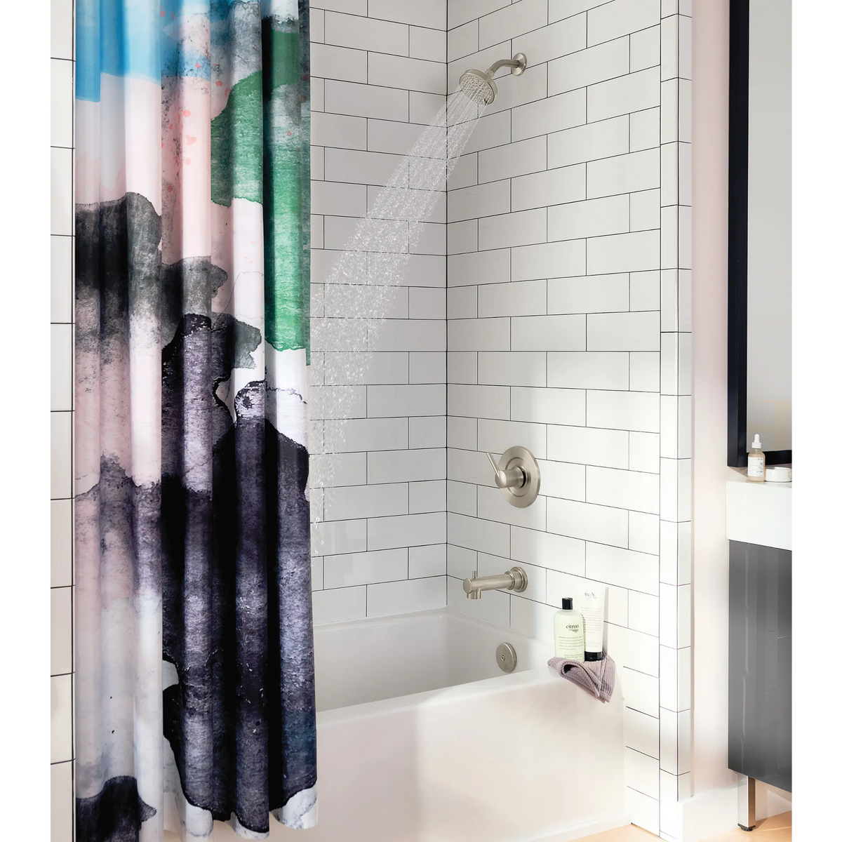 Moen Arlys Posi-Temp Tub/Shower 82770 in Spot Resist Brushed Nickel (82770SRN) - view 3