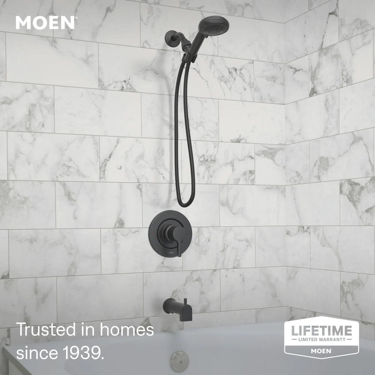 Moen Beric Posi-Temp Tub/Shower 82775 in Matte Black (82775BL) - view 2
