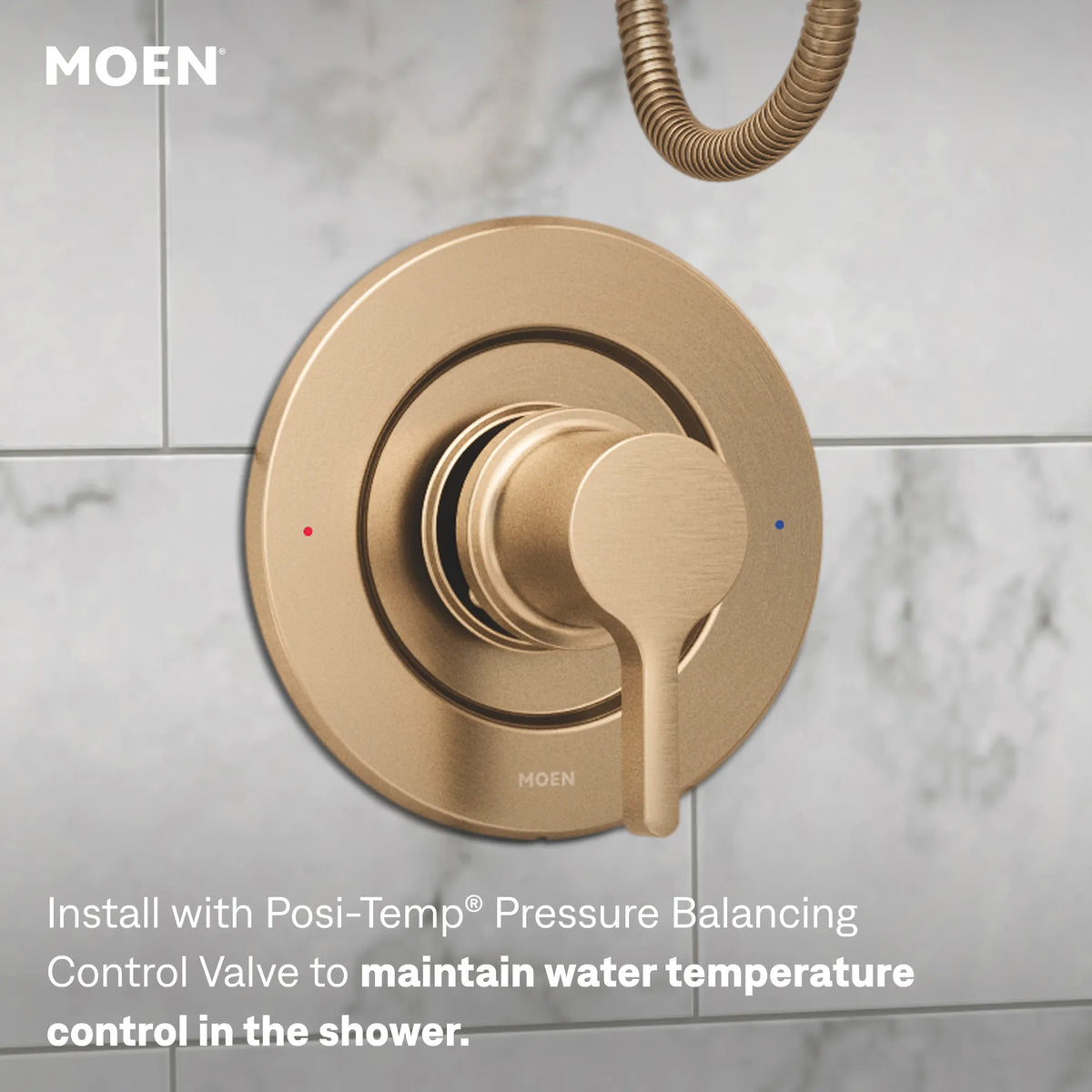 Moen Beric Posi-Temp Tub/Shower 82775 in Bronzed Gold (82775BZG) - view 4