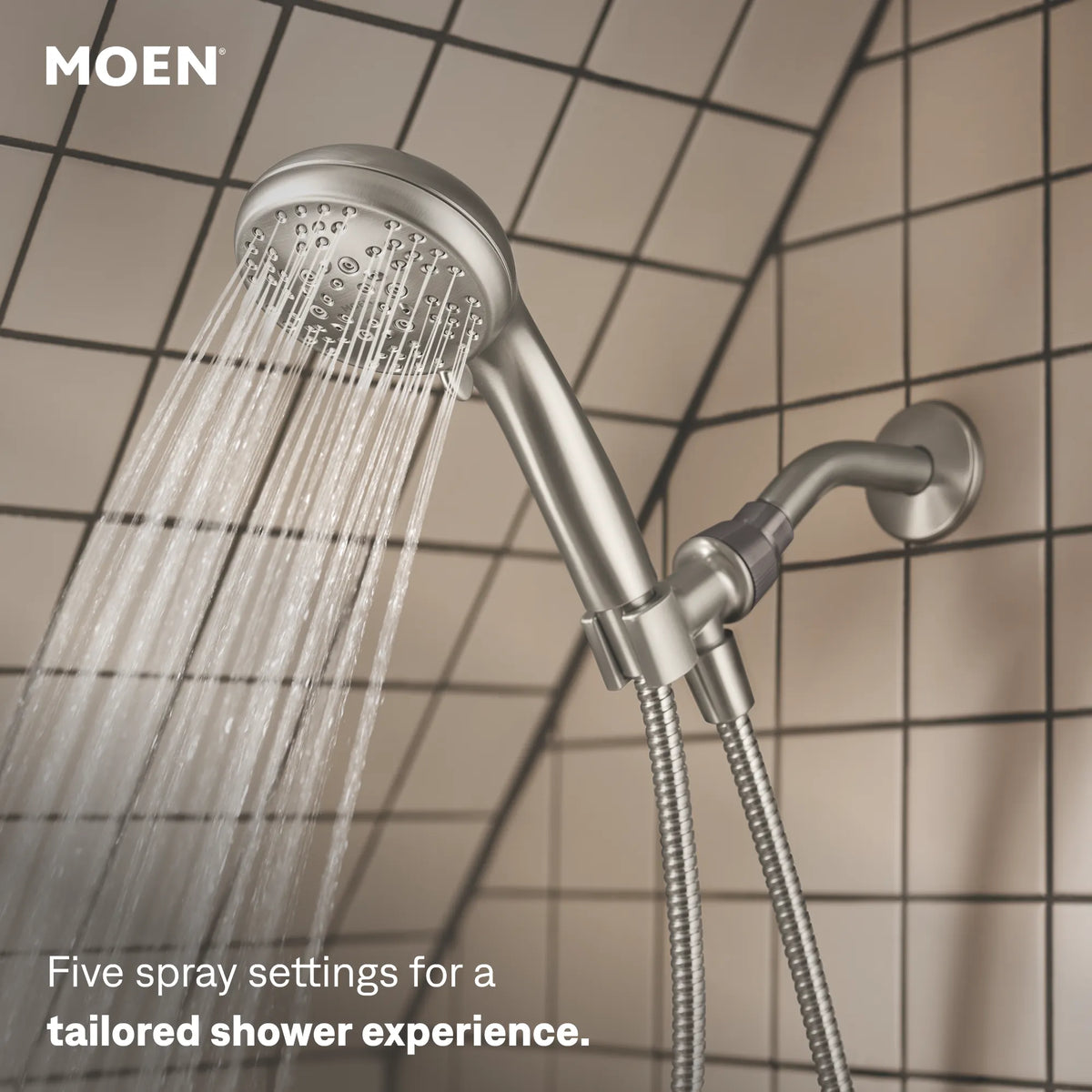Moen Beric Posi-Temp Tub/Shower 82775 in Spot Resist Brushed Nickel (82775SRN) - view 5