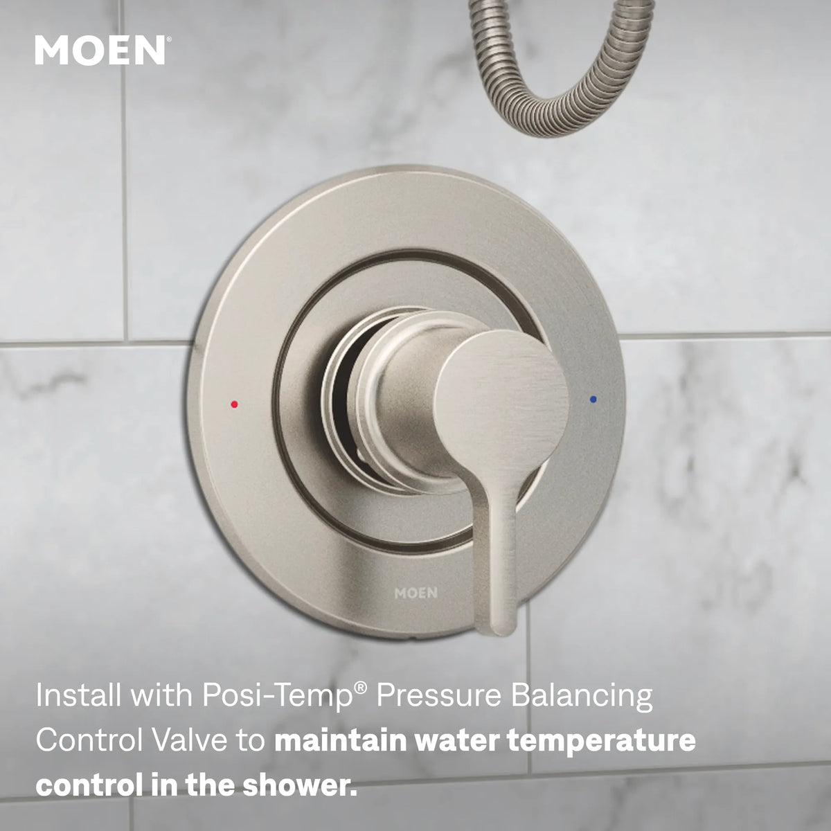 Moen Beric Posi-Temp Tub/Shower 82775 in Spot Resist Brushed Nickel (82775SRN) - view 4