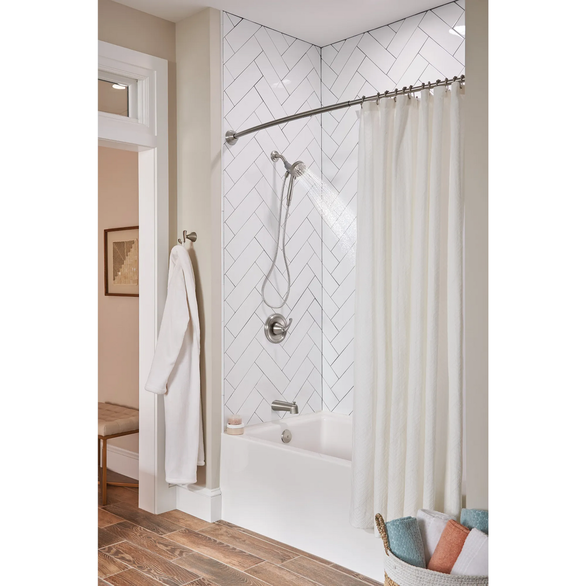 Moen Tiffin Posi-Temp Tub/Shower 82879 in Spot Resist Brushed Nickel (82879SRN) - view 3