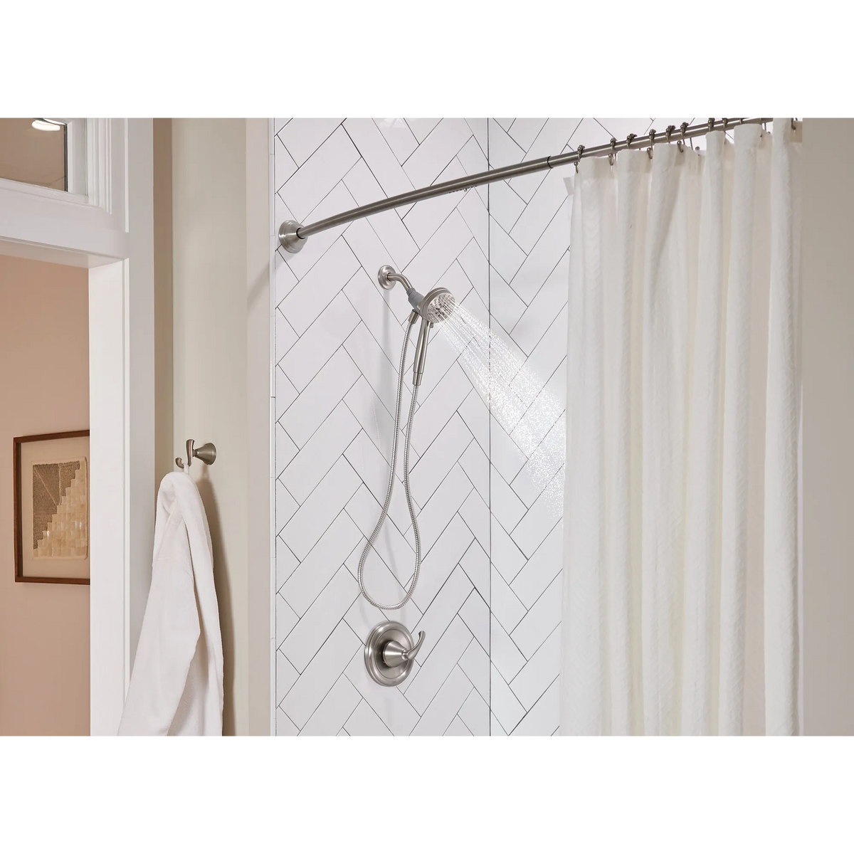 Moen Tiffin Posi-Temp Tub/Shower 82879 in Spot Resist Brushed Nickel (82879SRN) - view 10