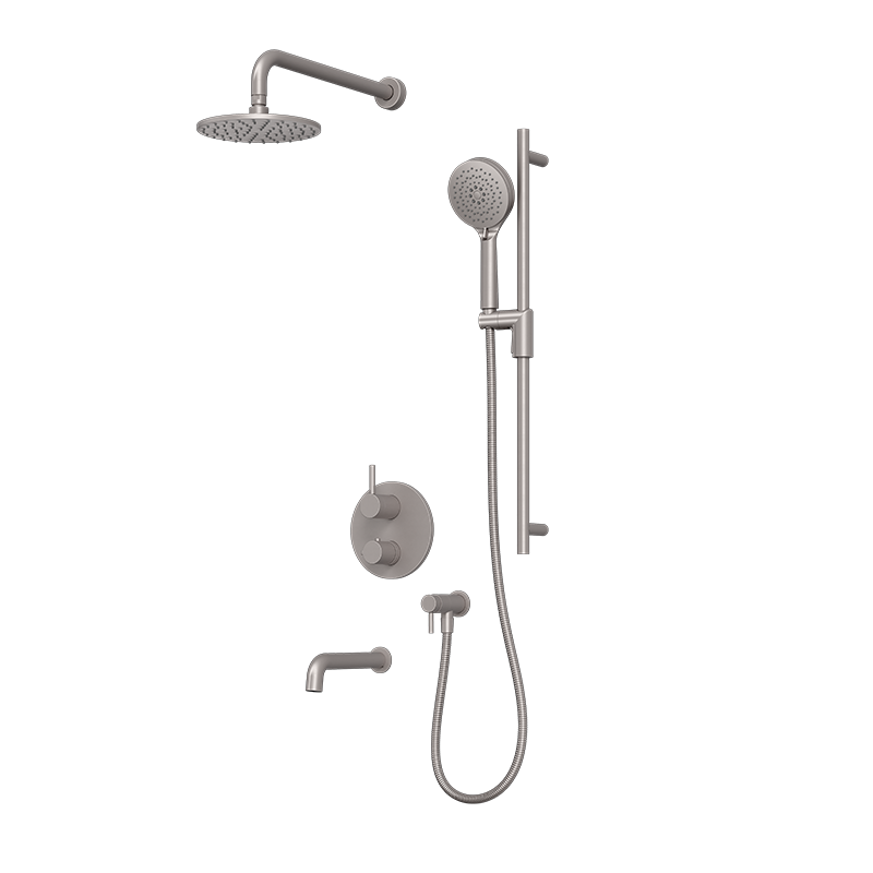 Rubi Vertigo 1/2" Thermostatic Shower Set with 8" Shower Head and 16" Horizontal Arm RVT2A21-13N