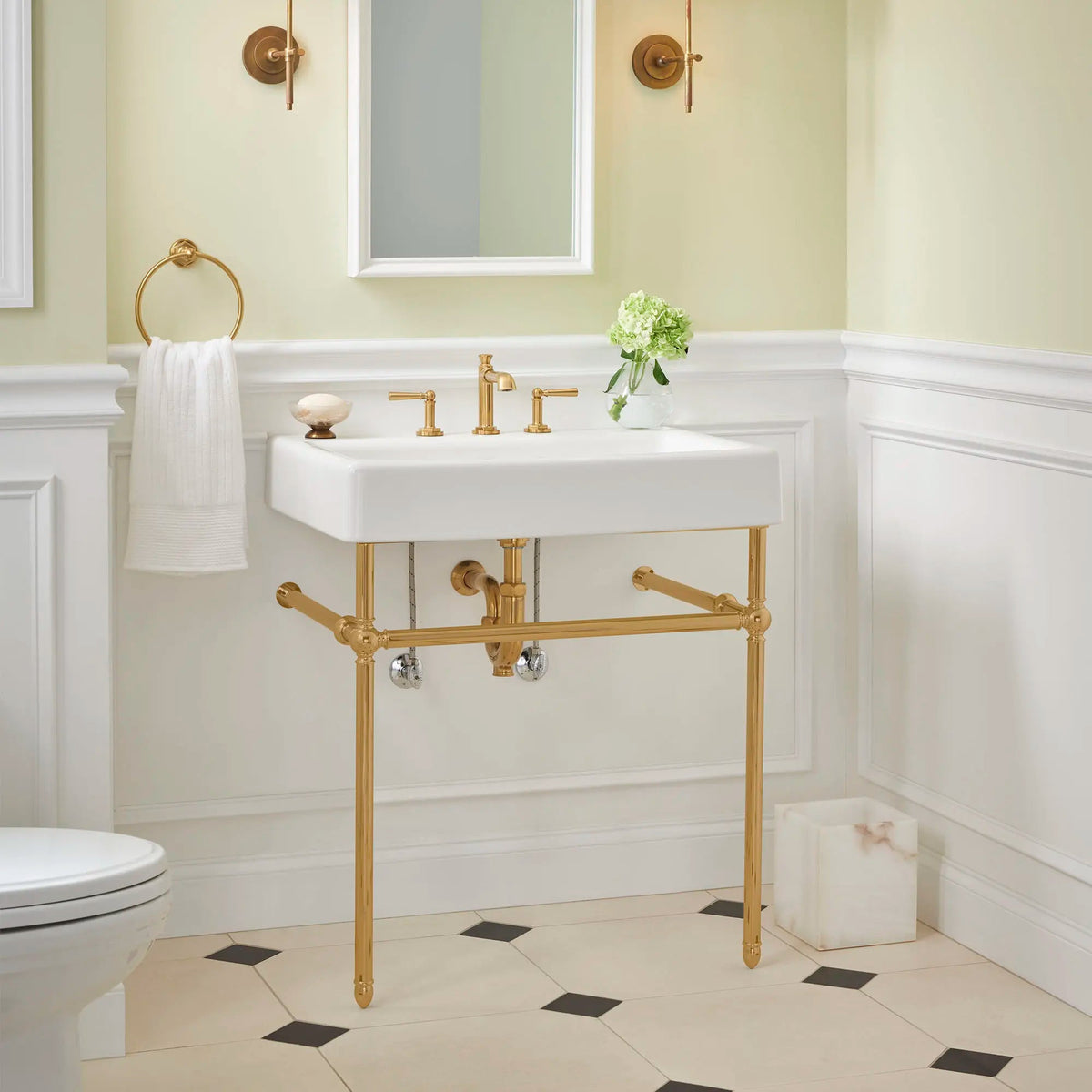 DXV Oak Hill 30 in. Console Legs in Satin Brass (D21411030.427) - view 2
