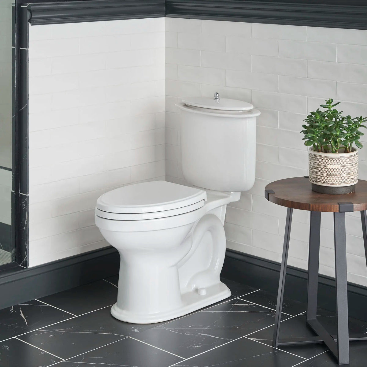 DXV Oak Hill Two-Piece Chair Height Elongated Toilet with Seat in Canvas White (D2203AA100.415)
