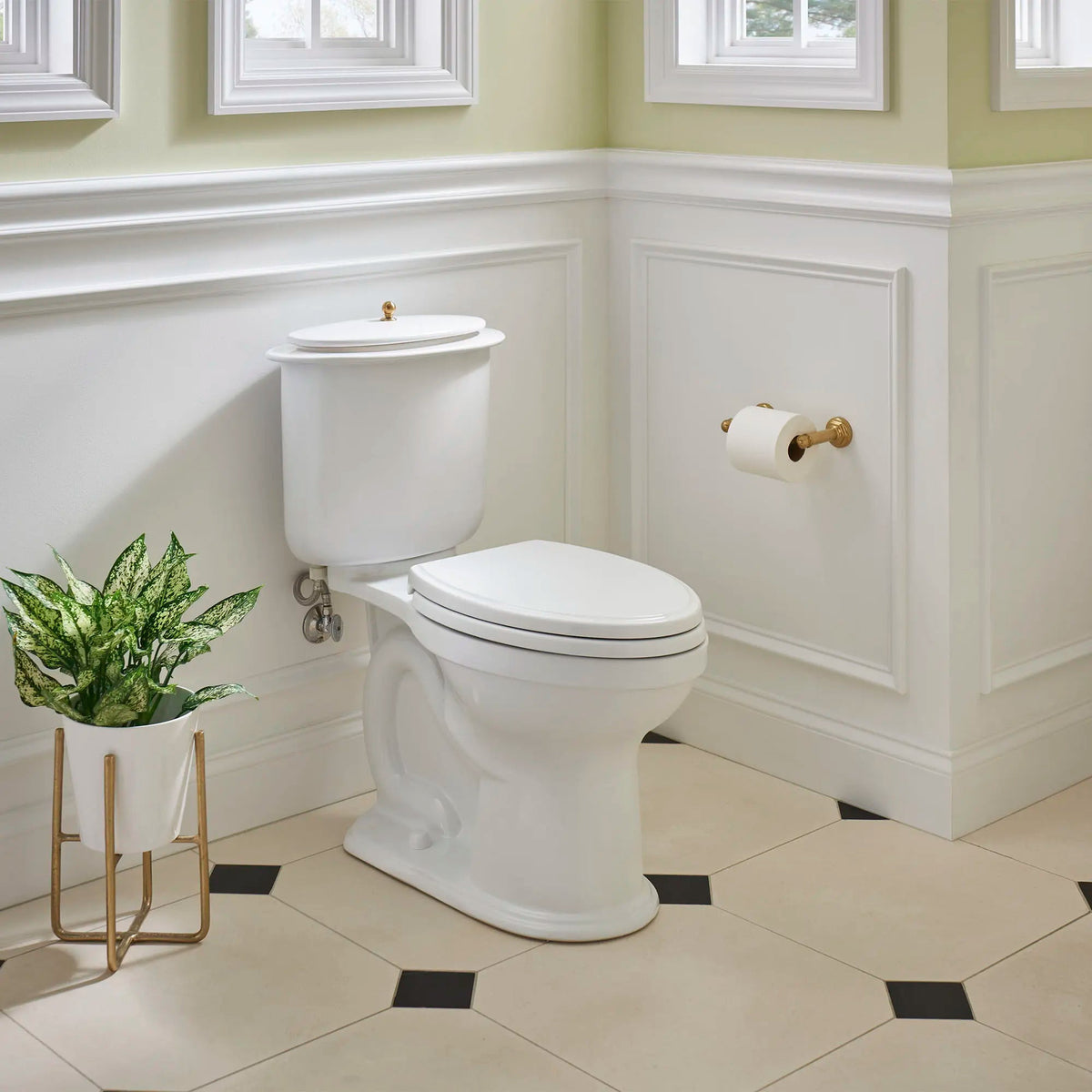 DXV Oak Hill Two-Piece Chair Height Elongated Toilet with Seat in Canvas White (D2203AA100.415) - view 2