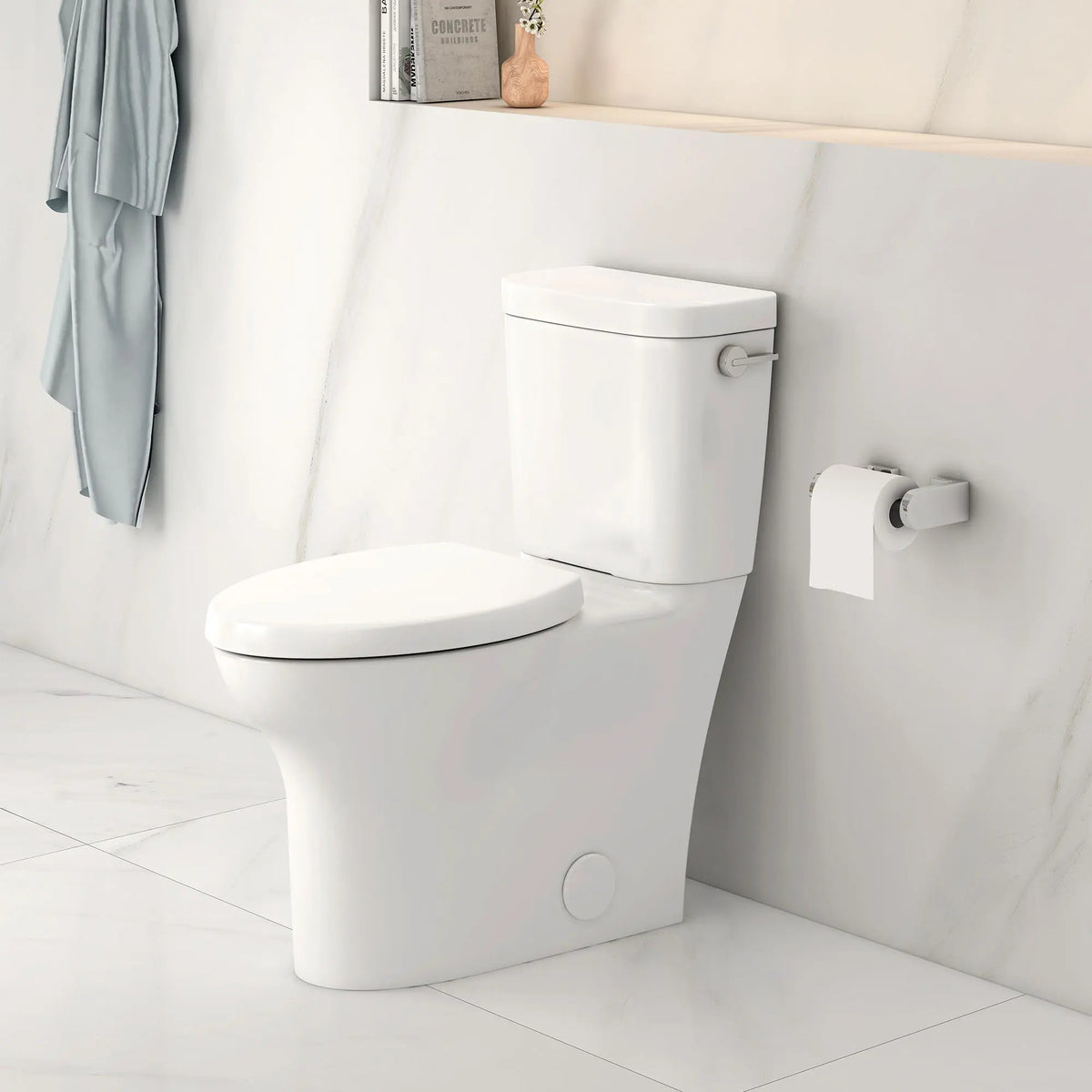 DXV Equility Two-Piece Chair Height Right-Hand Trip Lever Elongated Toilet with Seat in Canvas White (D2210AA108.415) - view 3