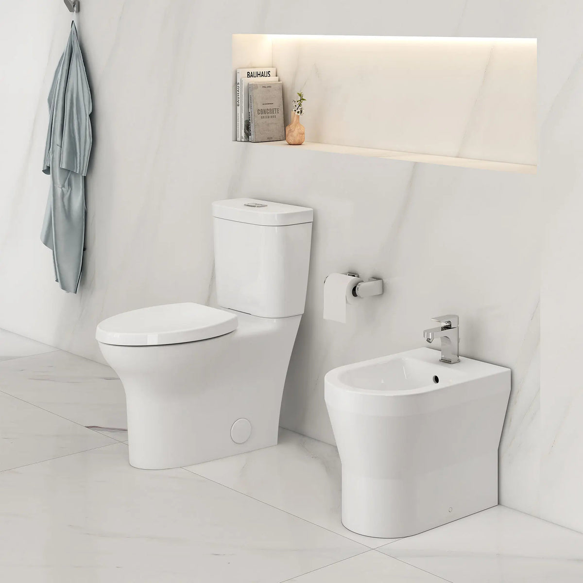 DXV Equility Two-Piece Dual Flush Chair Height Elongated Toilet with Seat in Canvas White (D2210AA200.415) - view 2