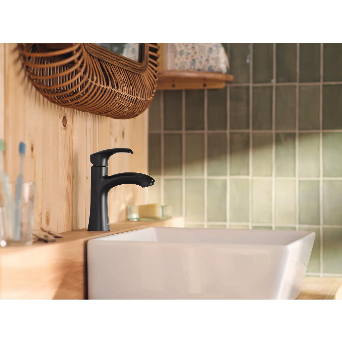 Moen Graeden Single-Handle High-Arc Bathroom Faucet 84136 in Matte Black (84136BL) - view 3