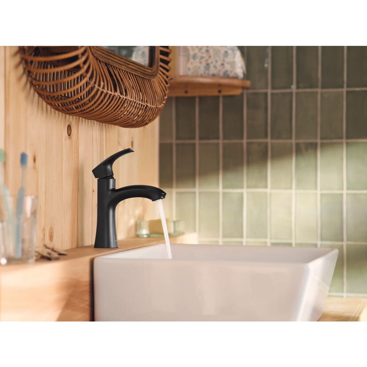 Moen Graeden Single-Handle High-Arc Bathroom Faucet 84136 in Matte Black (84136BL) - view 4