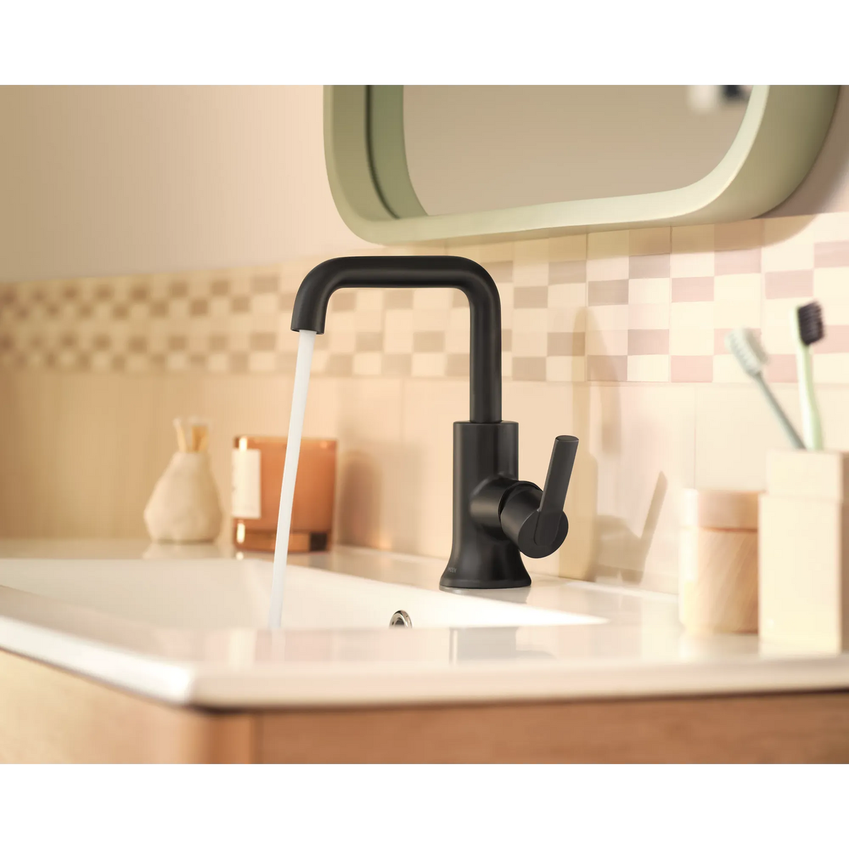 Moen Zyla Single-Handle High-Arc Bathroom Faucet 84140 in Matte Black (84140BL) - view 5