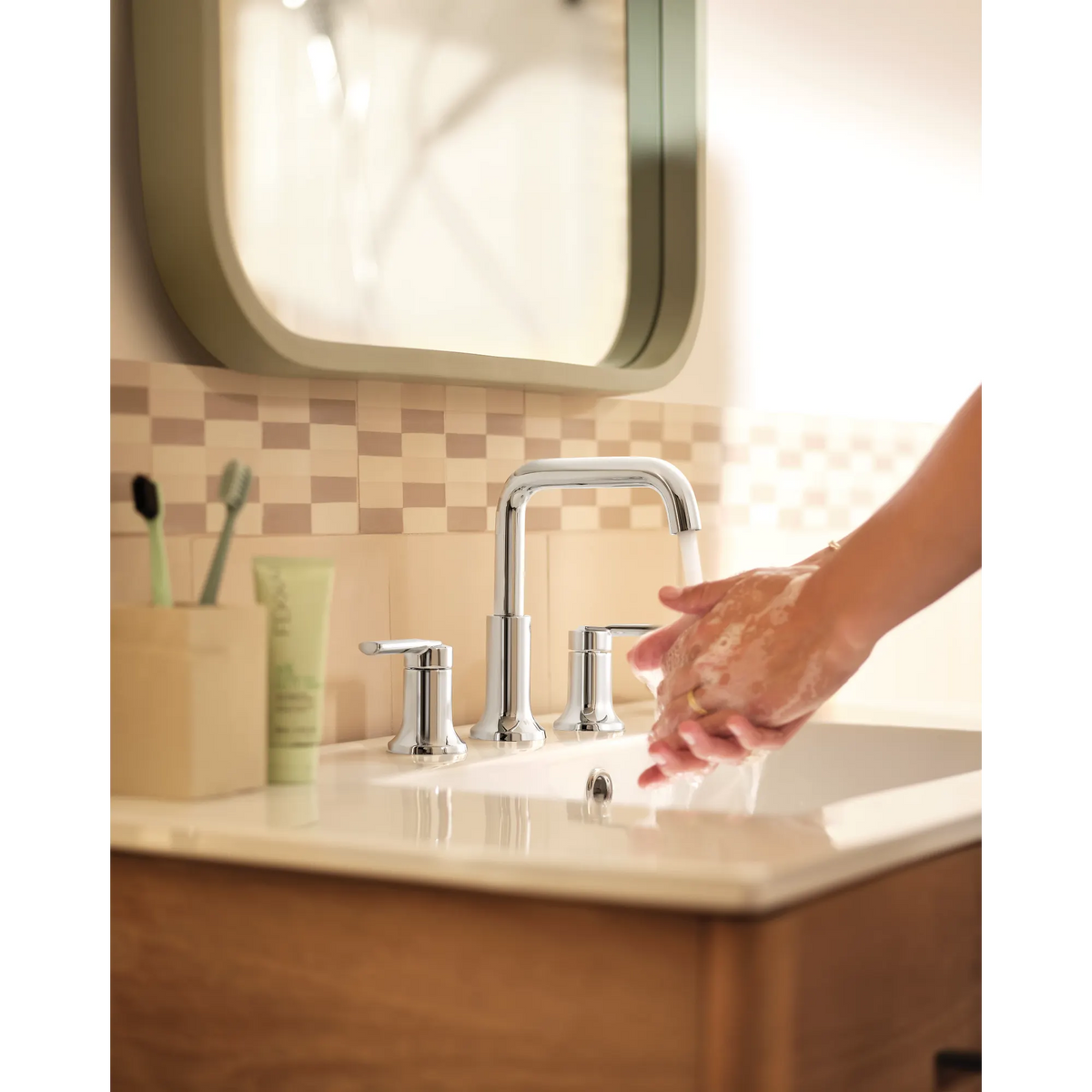 Moen Zyla Two-Handle High-Arc Widespread Bathroom Faucet 84142 in Chrome (84142) - view 3