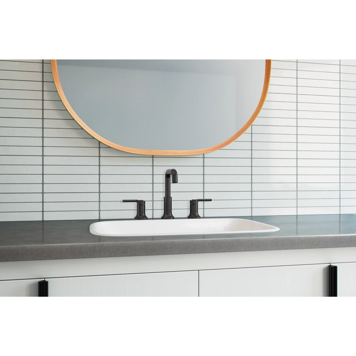 Moen Zyla Two-Handle High-Arc Widespread Bathroom Faucet 84142 in Matte Black (84142BL) - view 2