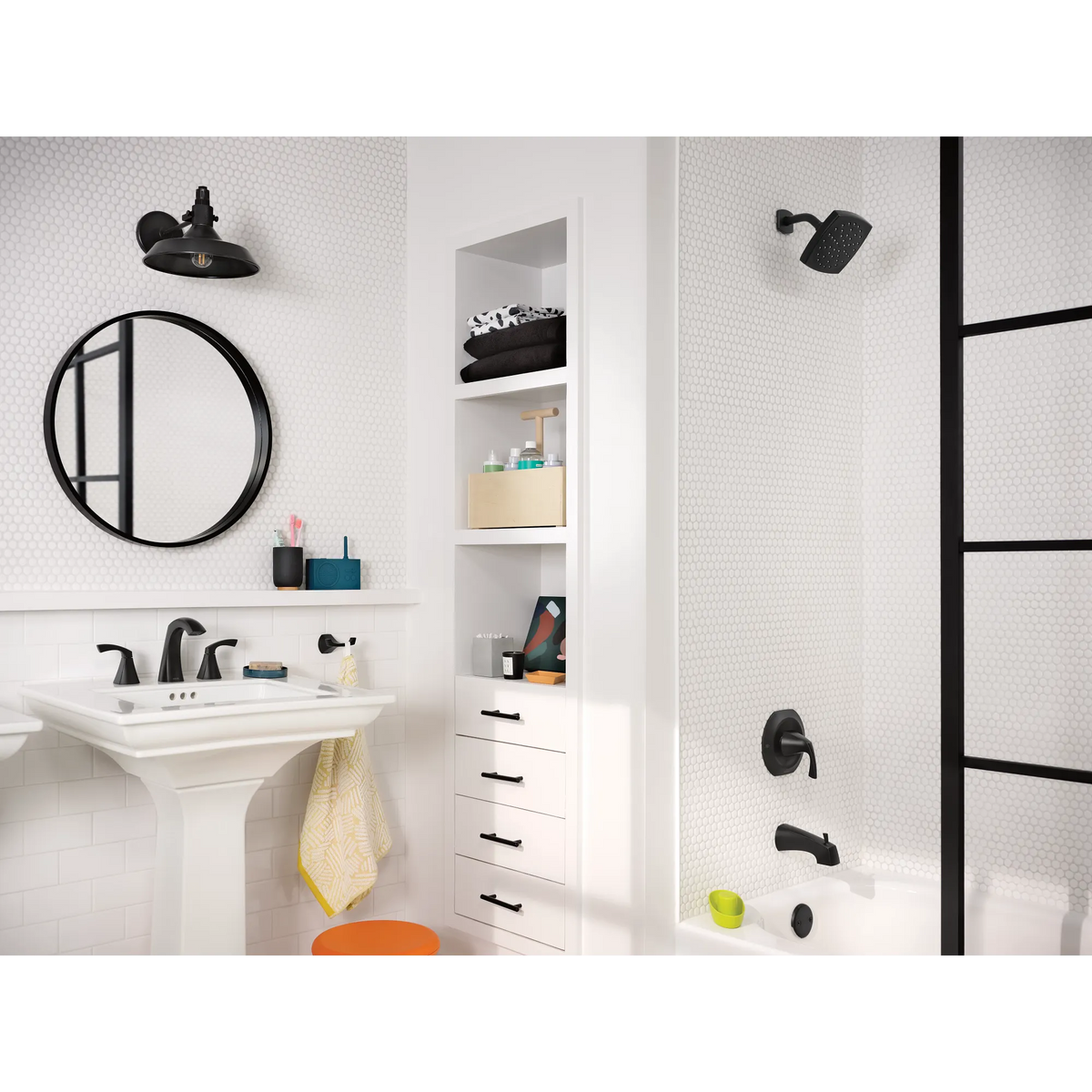 Moen Lindor Single-Handle Bathroom Faucet 82504 in Matte Black (82504BL) - view 4