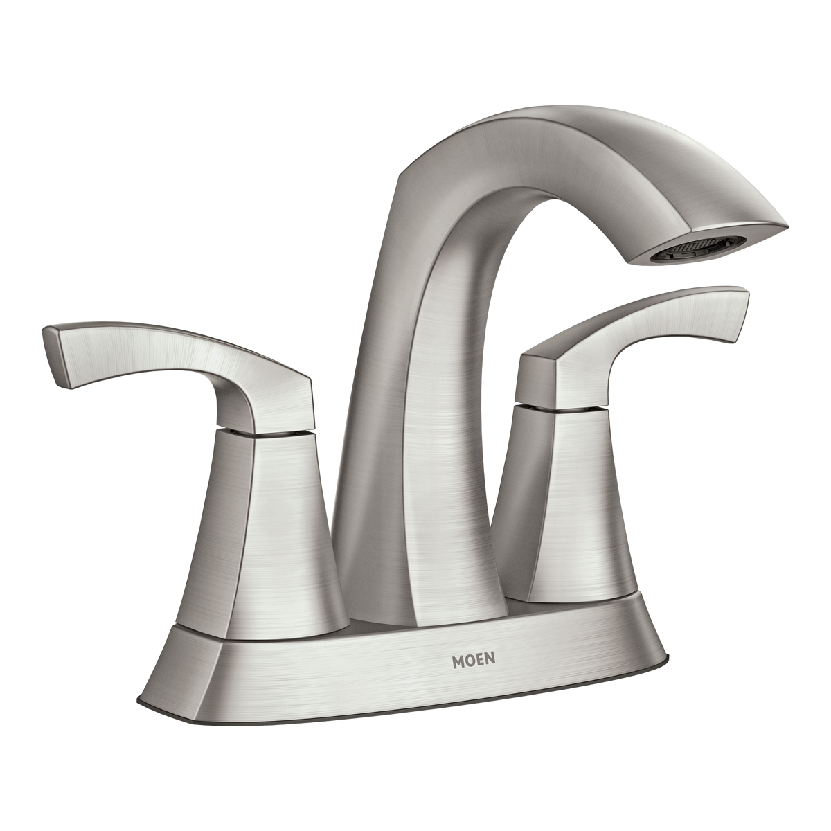 Moen Lindor Two-Handle High-Arc Bathroom Faucet 84506 in Spot Resist Brushed Nickel (84506SRN)