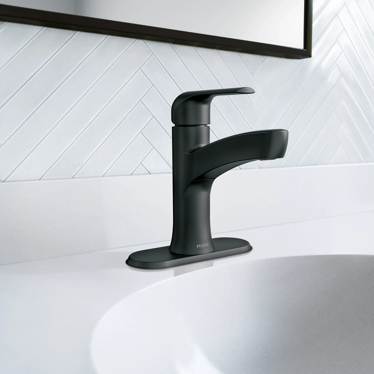 Moen Tilson Single-Handle High-Arc Bathroom Faucet 84565 in Matte Black (84565BL) - view 2
