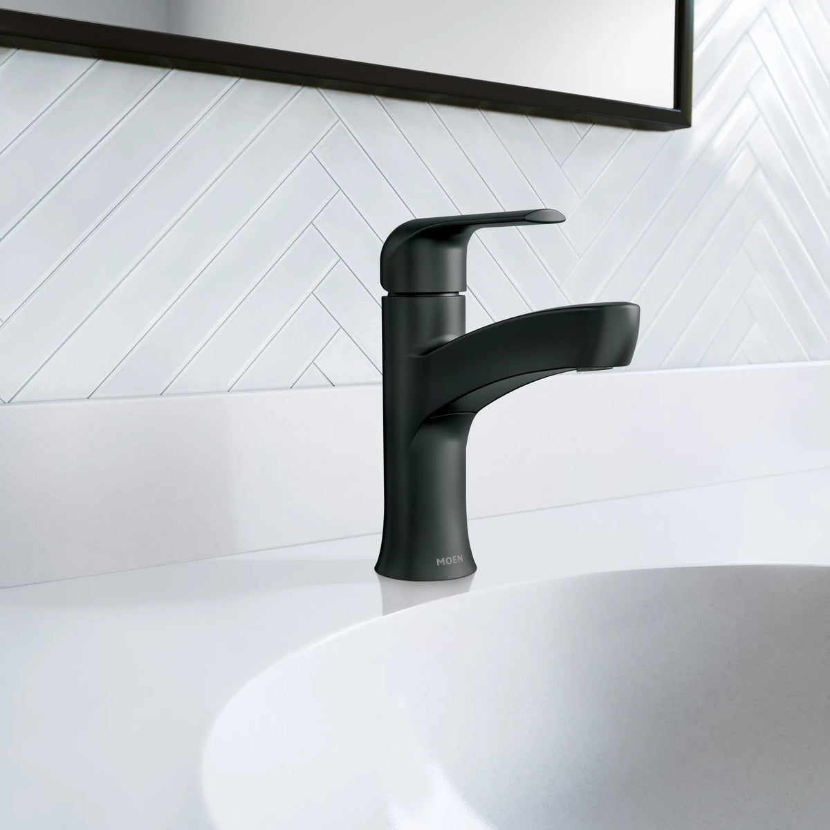 Moen Tilson Single-Handle High-Arc Bathroom Faucet 84565 in Matte Black (84565BL) - view 3