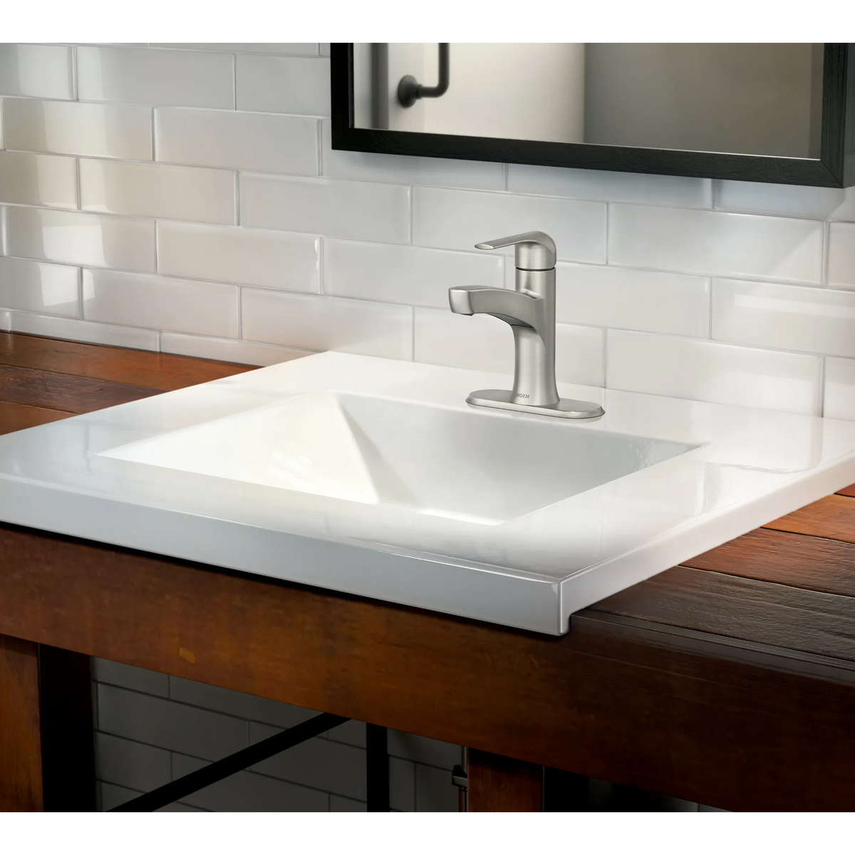 Moen Tilson Single-Handle High-Arc Bathroom Faucet 84565 in Spot Resist Brushed Nickel (84565SRN) - view 3