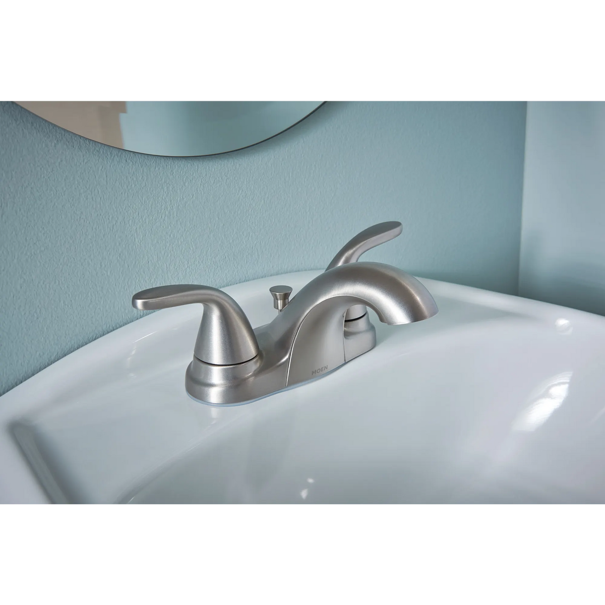 Moen Adler Two-Handle Bathroom Faucet 84603 in Spot Resist Brushed Nickel (84603SRN) - view 2
