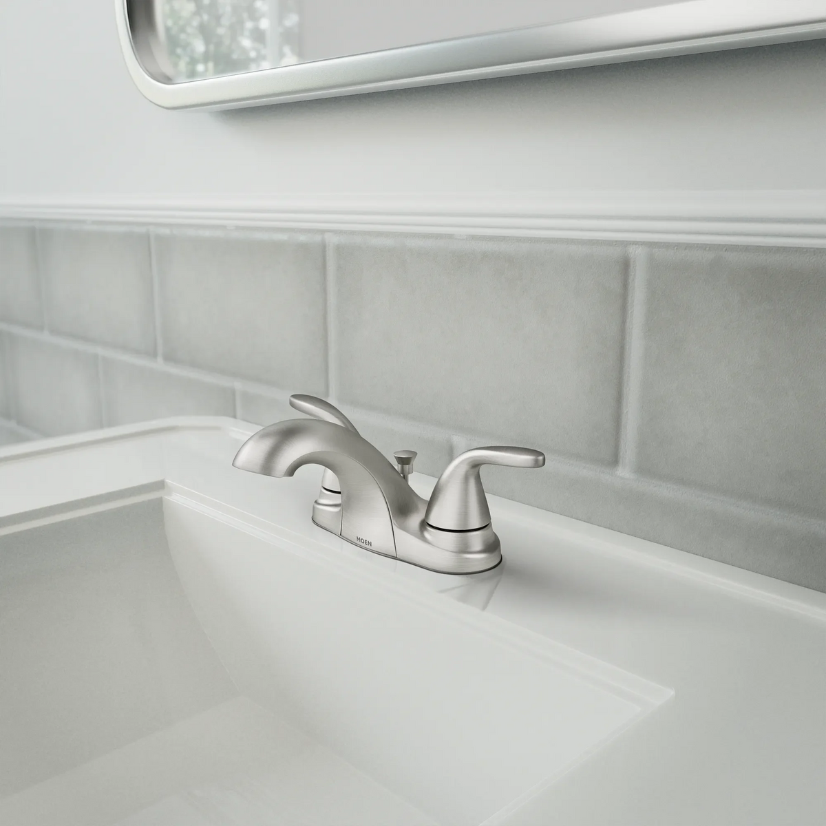 Moen Adler Two-Handle Bathroom Faucet 84603 in Spot Resist Brushed Nickel (84603SRN) - view 3