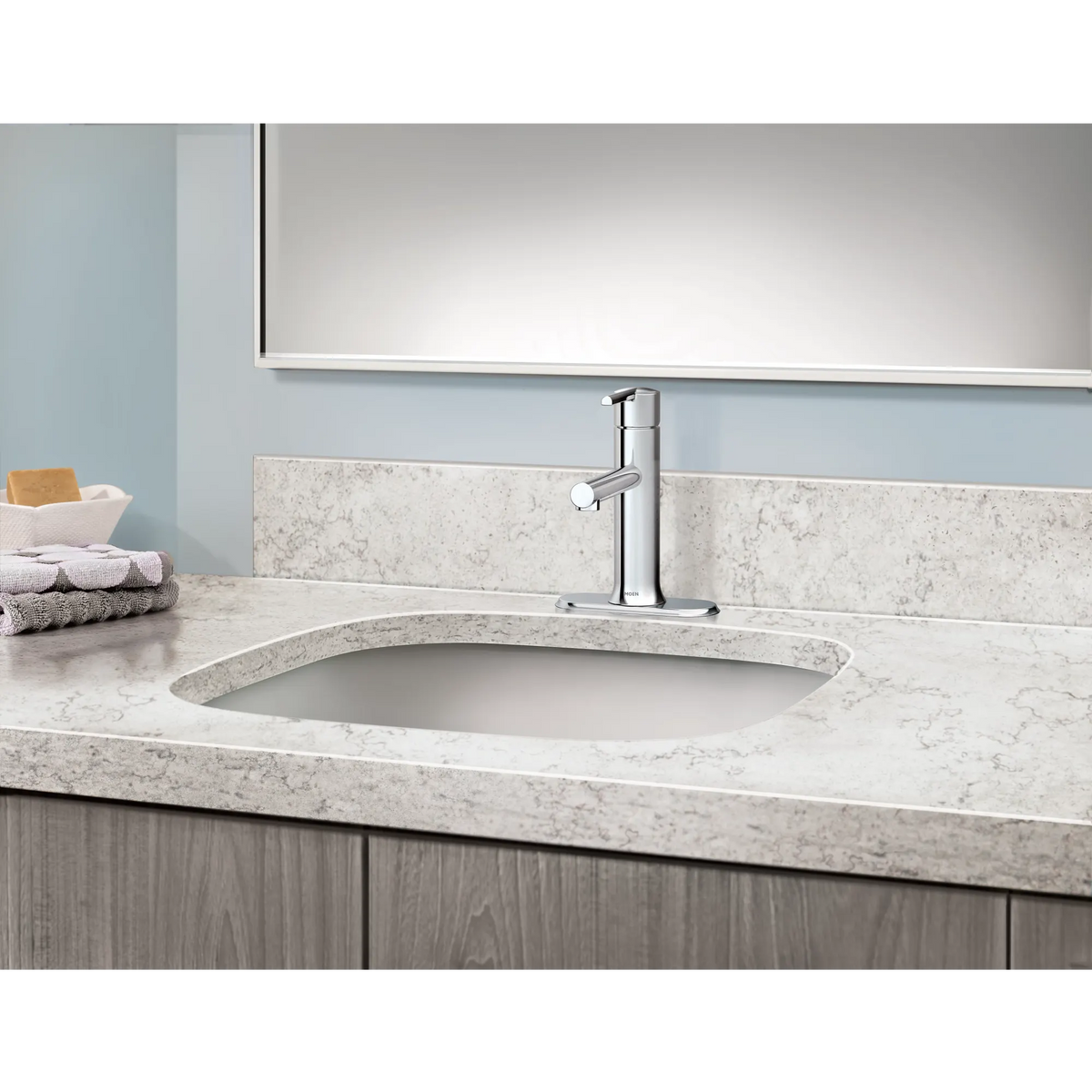 Moen Arlys Single-Handle Low-Arc Low Profile Bathroom Faucet 84770 in Chrome (84770) - view 3