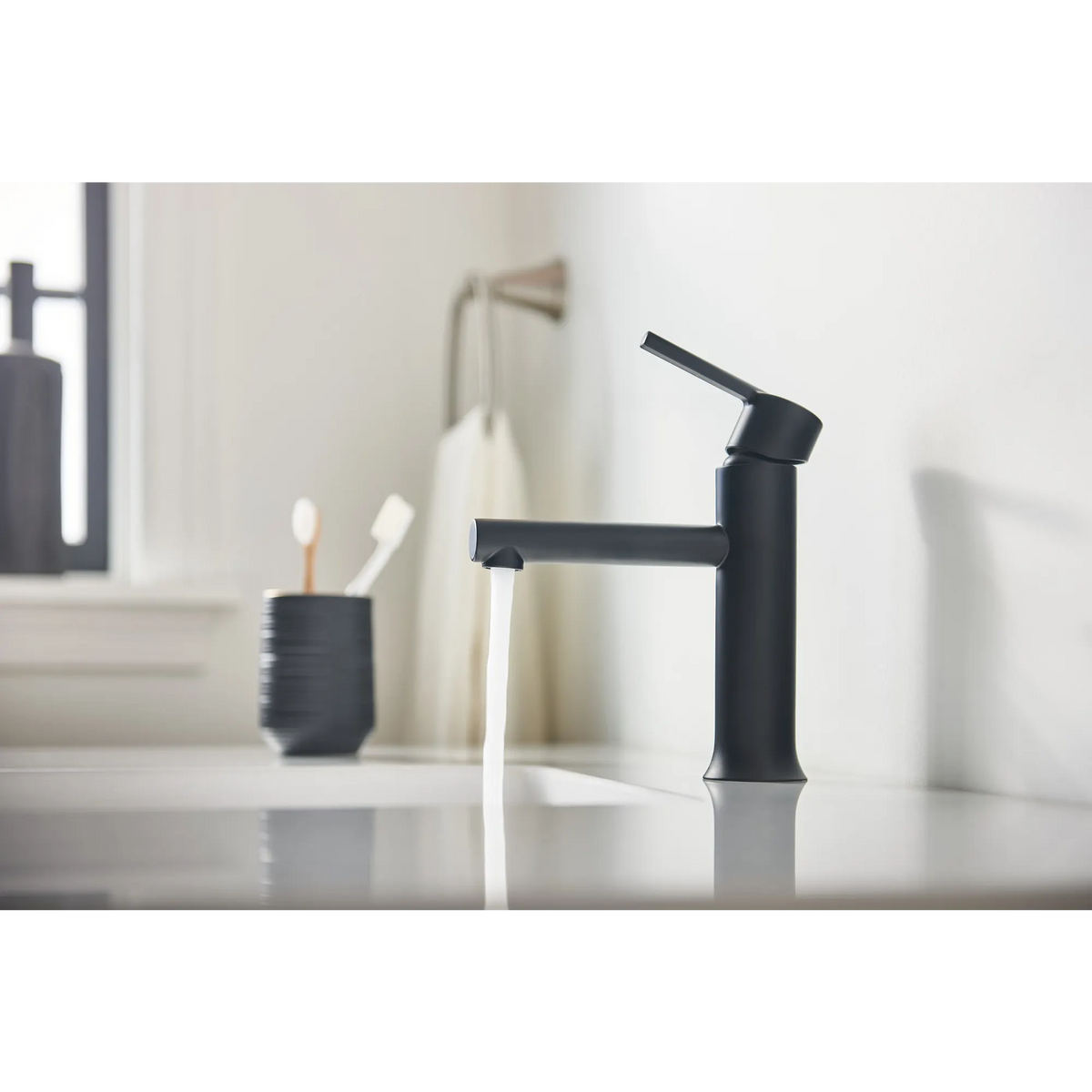 Moen Arlys Single-Handle Low-Arc Low Profile Bathroom Faucet 84770 in Matte Black (84770BL) - view 6