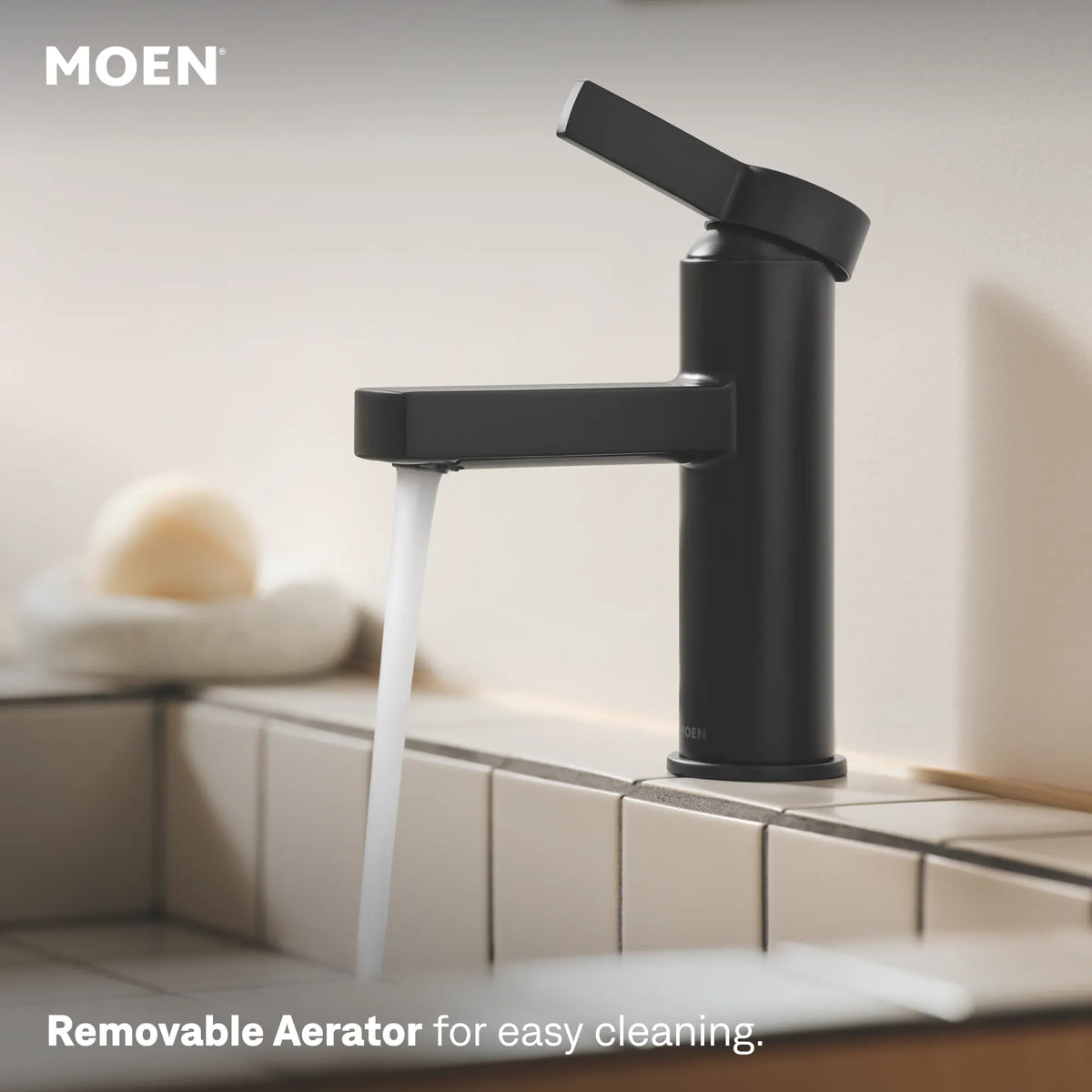 Moen Beric Single-Handle Bathroom Faucet 84774 in Matte Black (84774BL) - view 5