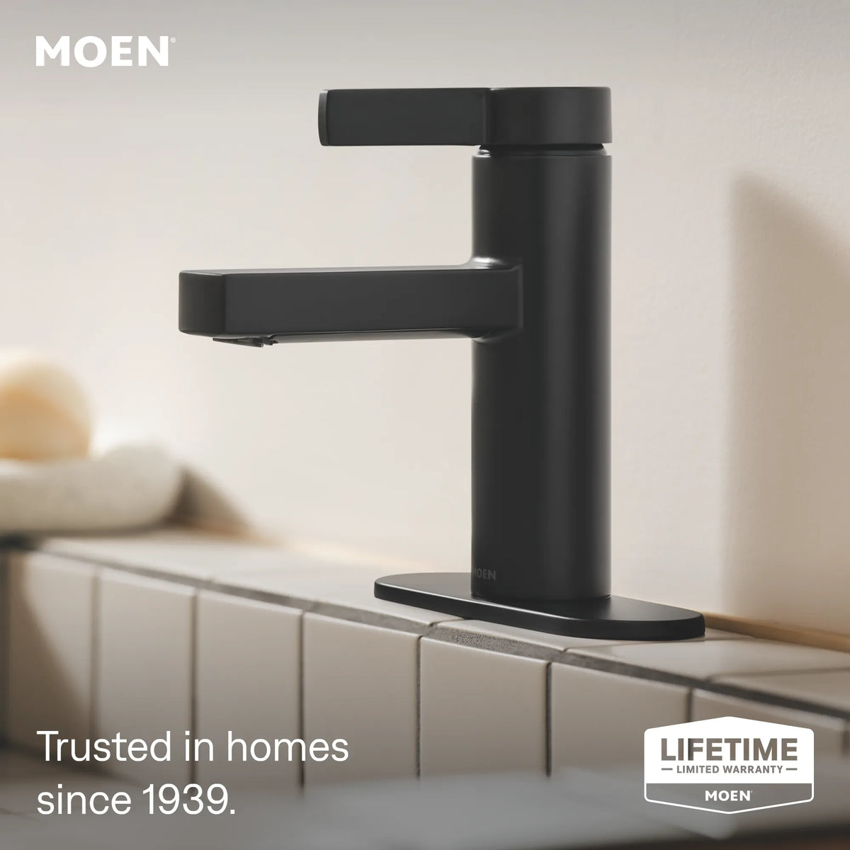 Moen Beric Single-Handle Bathroom Faucet 84774 in Matte Black (84774BL) - view 2