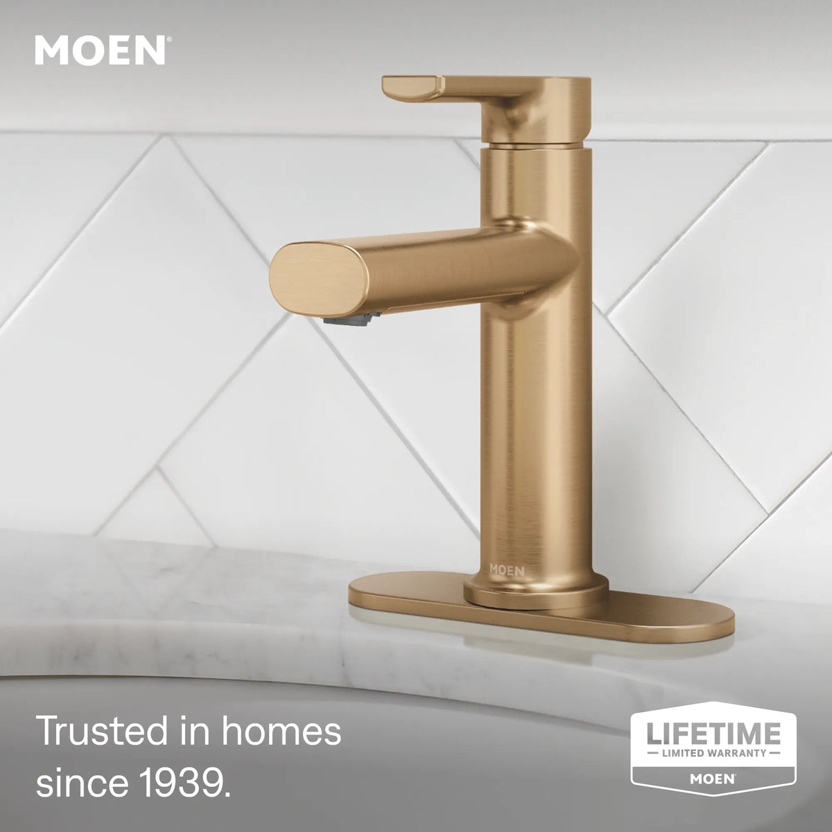 Moen Meena Single-Handle Bathroom Faucet 84794 in Bronzed Gold (84794BZG) - view 2