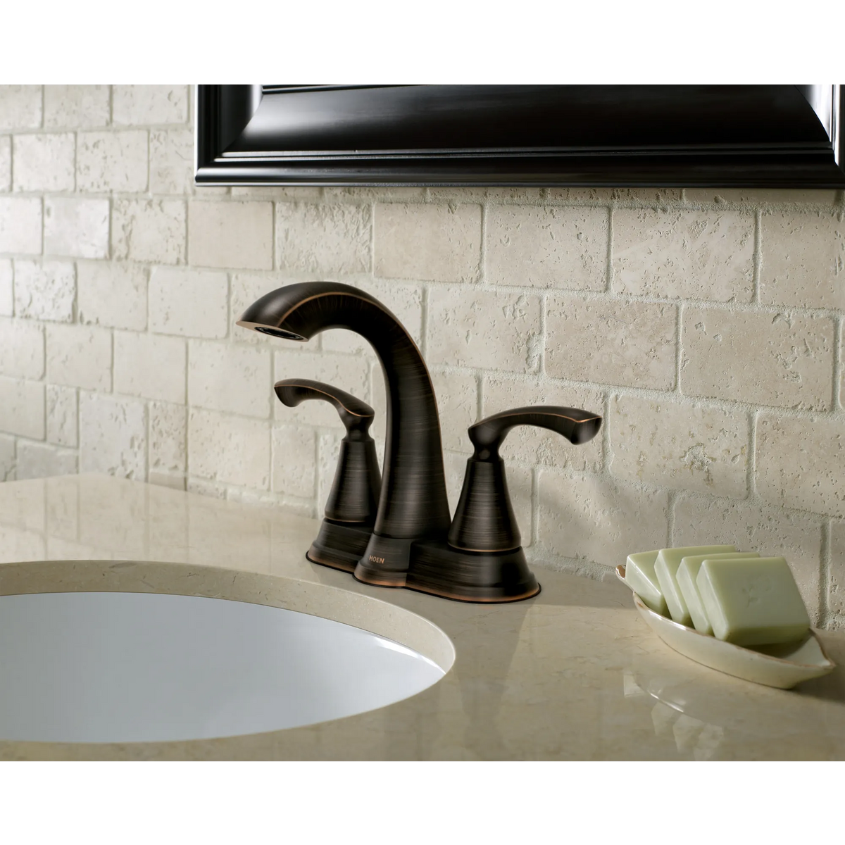 Moen Tiffin Two-Handle High-Arc Bathroom Faucet WS84876 in Mediterranean Bronze (WS84876BRB) - view 2