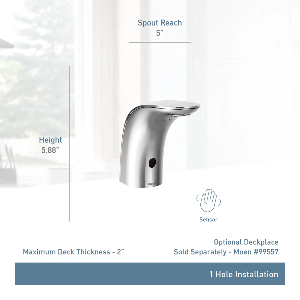 Moen M-Power Hands Free Sensor-Operated Lavatory Faucet 8553 in Brushed Nickel (8553BN) - view 2