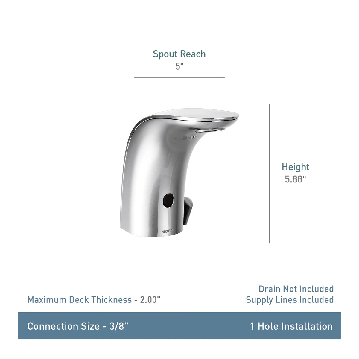 Moen M-Power One-Handle Sensor-Operated Lavatory Faucet 8554 in Matte Black (8554BL) - view 2