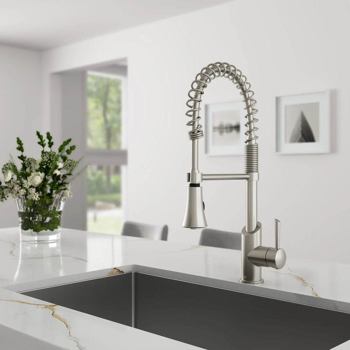 DXV Fresno Single Handle Culinary Kitchen Faucet with Lever Handle in Ultra Steel (D35403350.355)