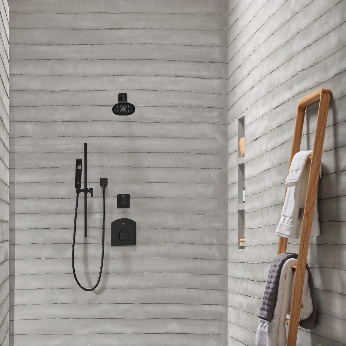 DXV Contemporary Square Personal Hand Shower Set with Adjustable 24 in. Slide Bar in Matte Black (D3570043C.243) - view 2