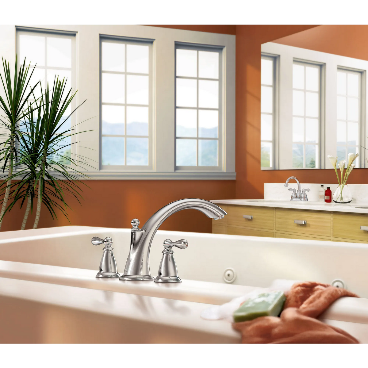 Moen Caldwell Two-Handle High-Arc Roman Tub Faucet 86440 in Chrome (86440) - view 4